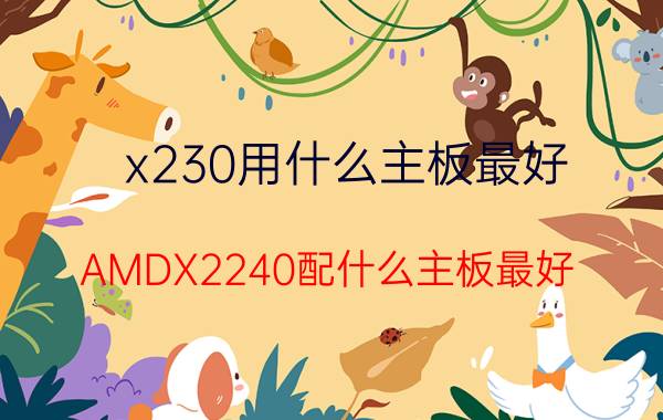 x230用什么主板最好 AMDX2240配什么主板最好？